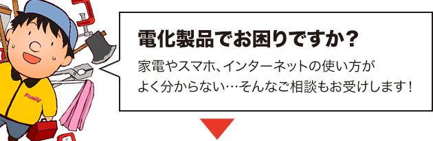 電化製品・インターネット使用サポート